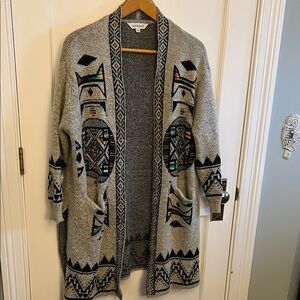 Aztec Gray Patterned Cardigan